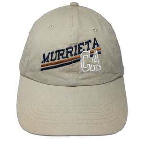 Harriton Baseball Cap Hat Beige One Size Murrieta California Strapback Cotton